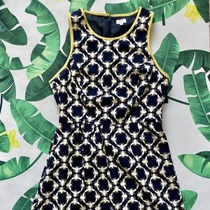 Crown & Ivy Navy and Yellow Bee Pattern Dress